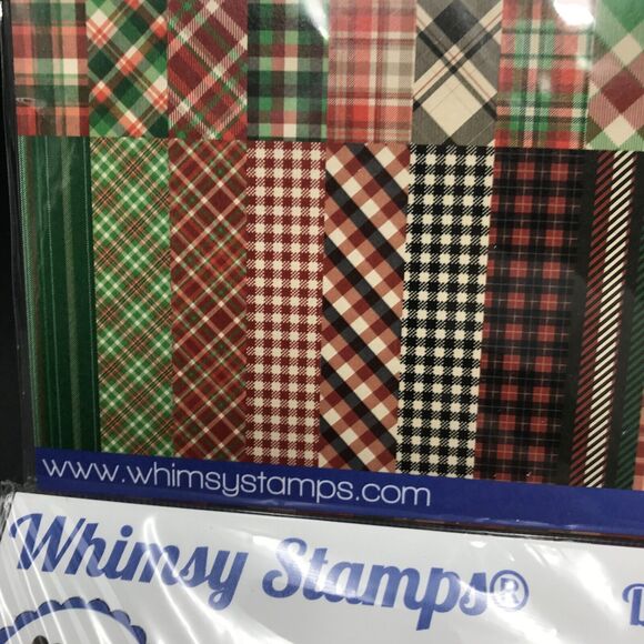4 Whimsy Stamps Designer Paper Pad 6x6 Tartan WSDP27 Christmas New In Package - Picture 4 of 7